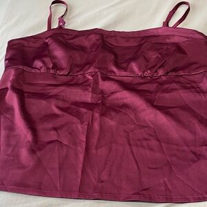 New York & Company Burgundy Satin Cami